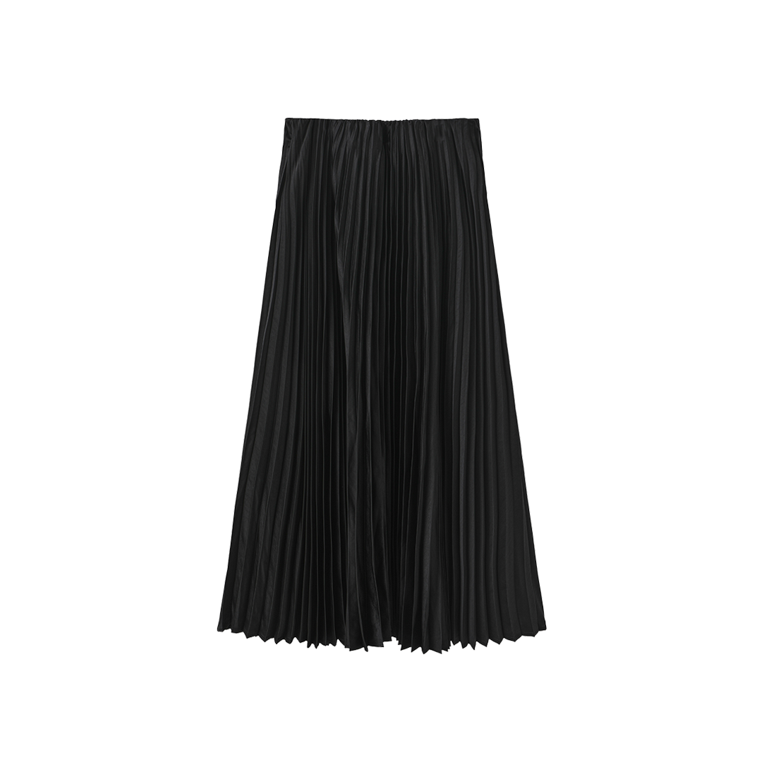Silk Pleated Elastic Waist Skirt
