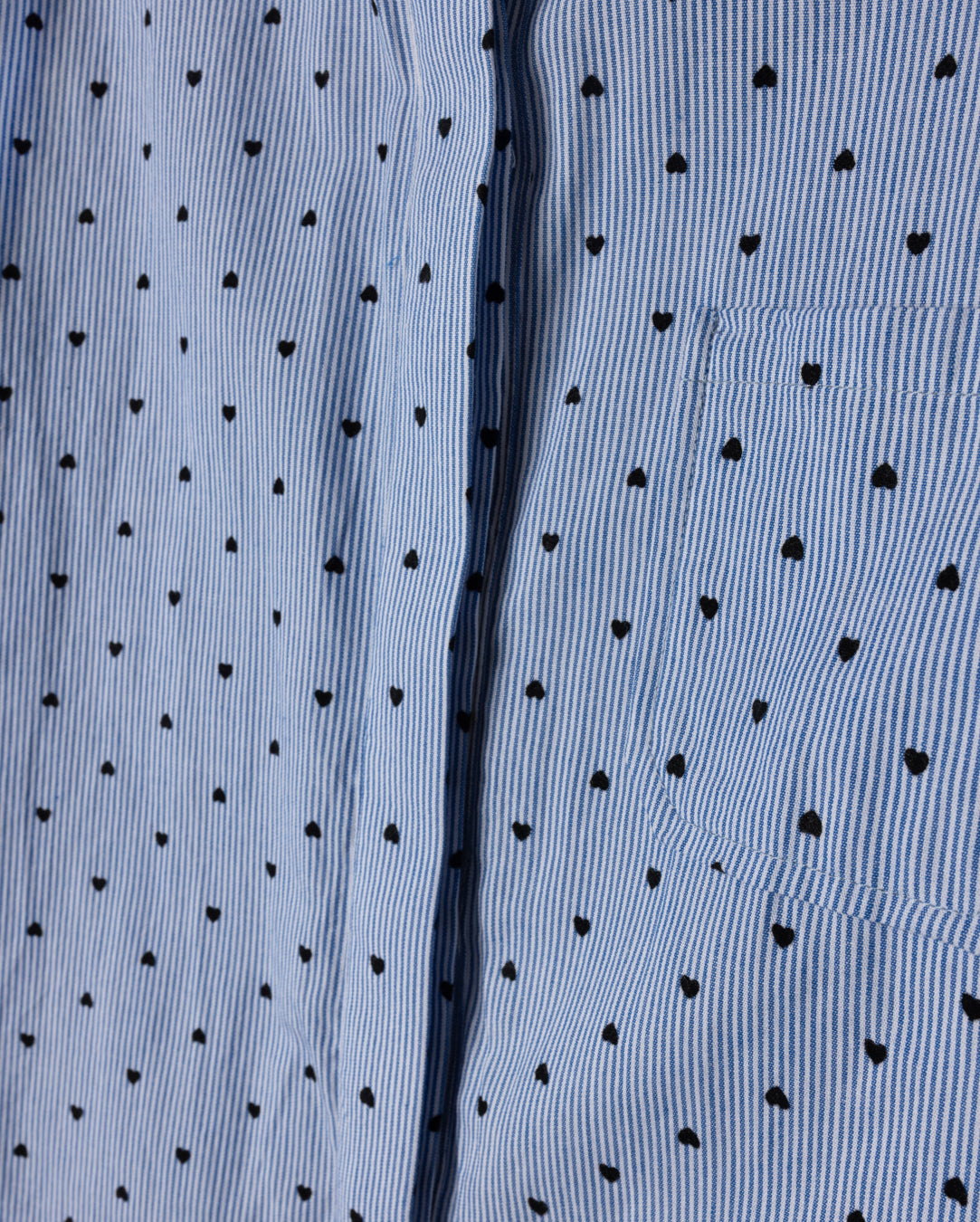 Pinstriped Heart Printed Blouse