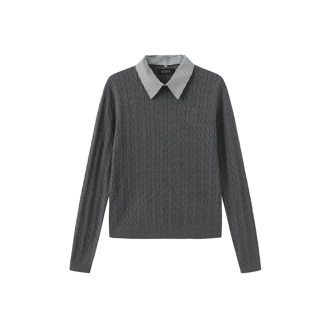 Removable Collar Knit Sweater