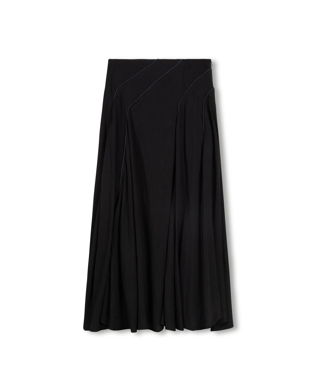 Linen Stitched Detail Maxi Skirt - Junees