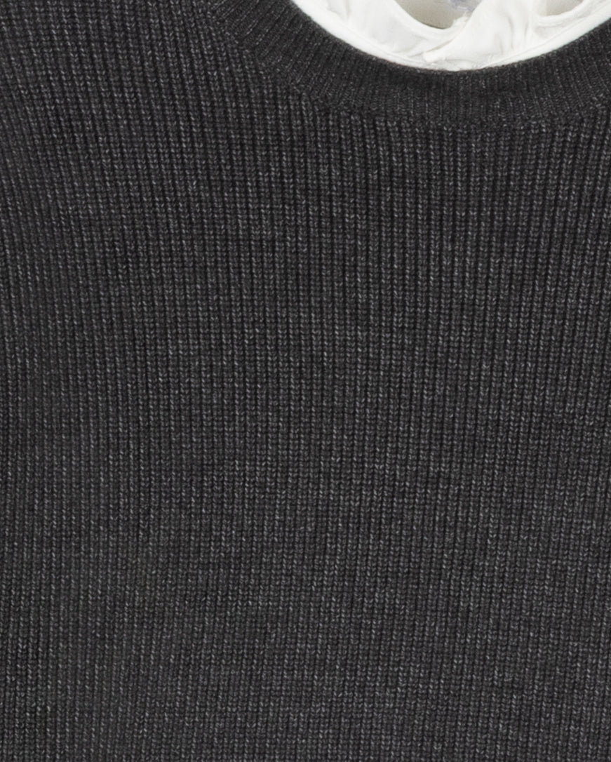 Gilt Ribbed Collared Sweater