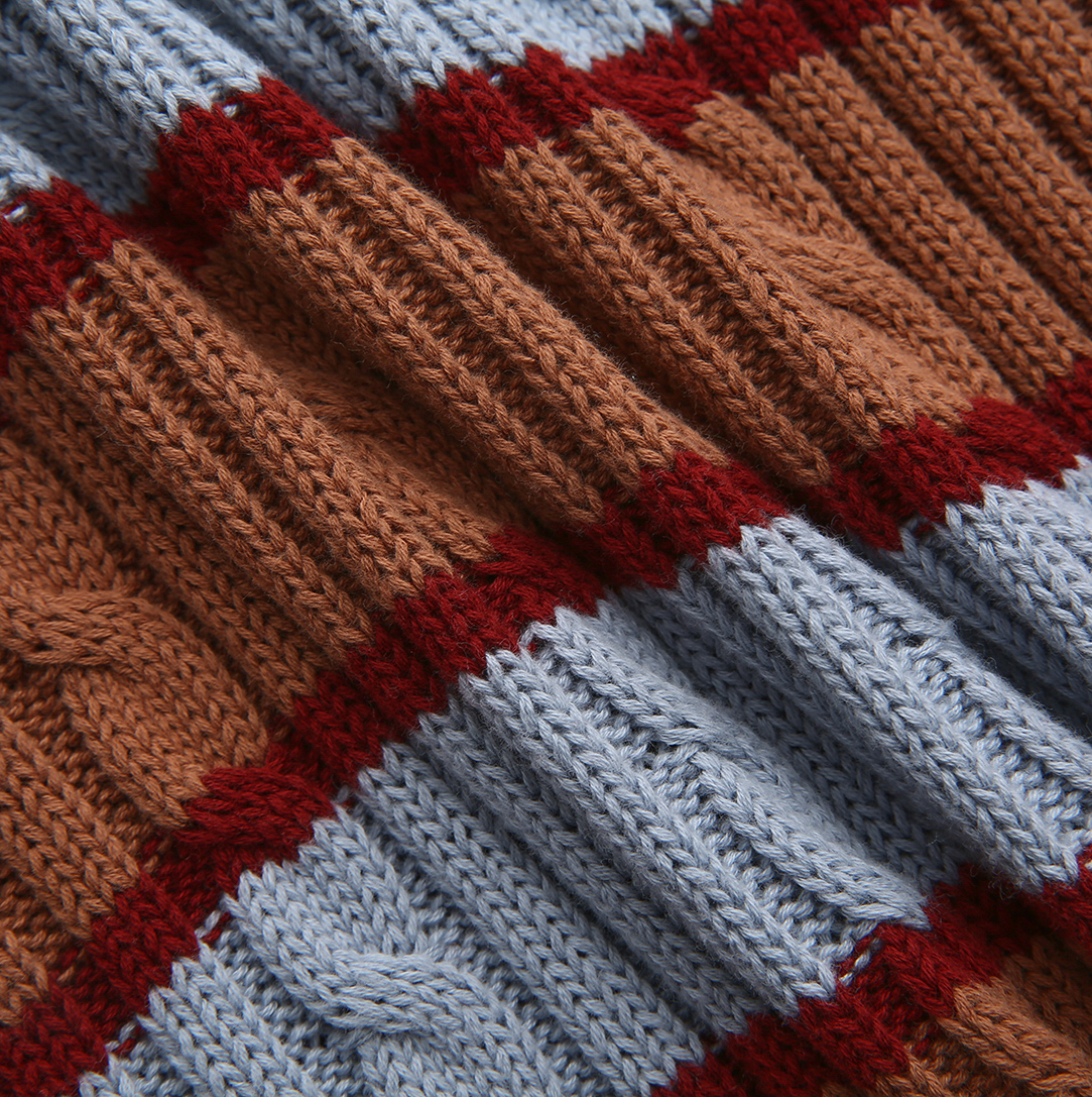 Stripe Knit Polo Shirt