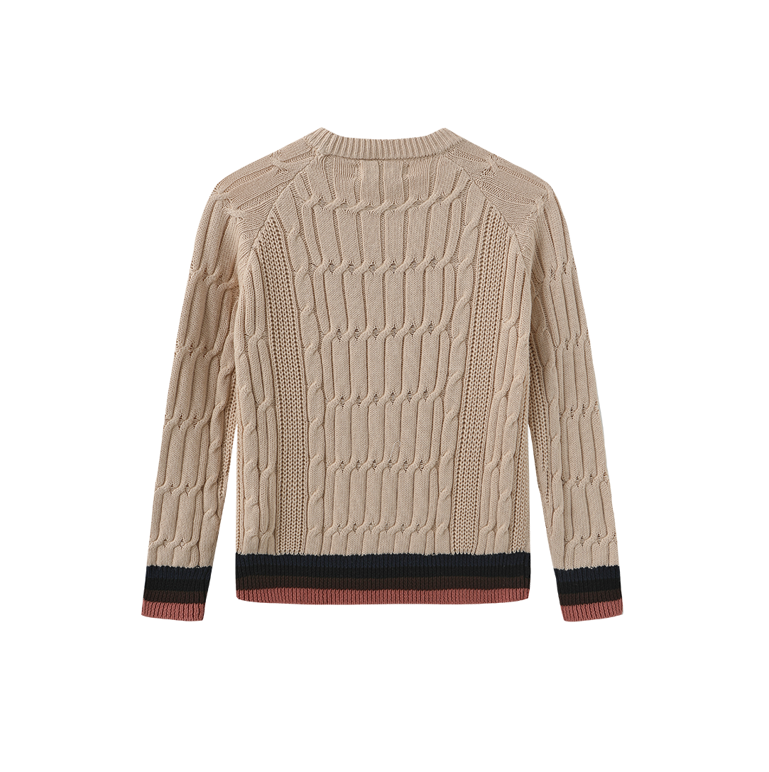Cable Knit Stripe Sweater