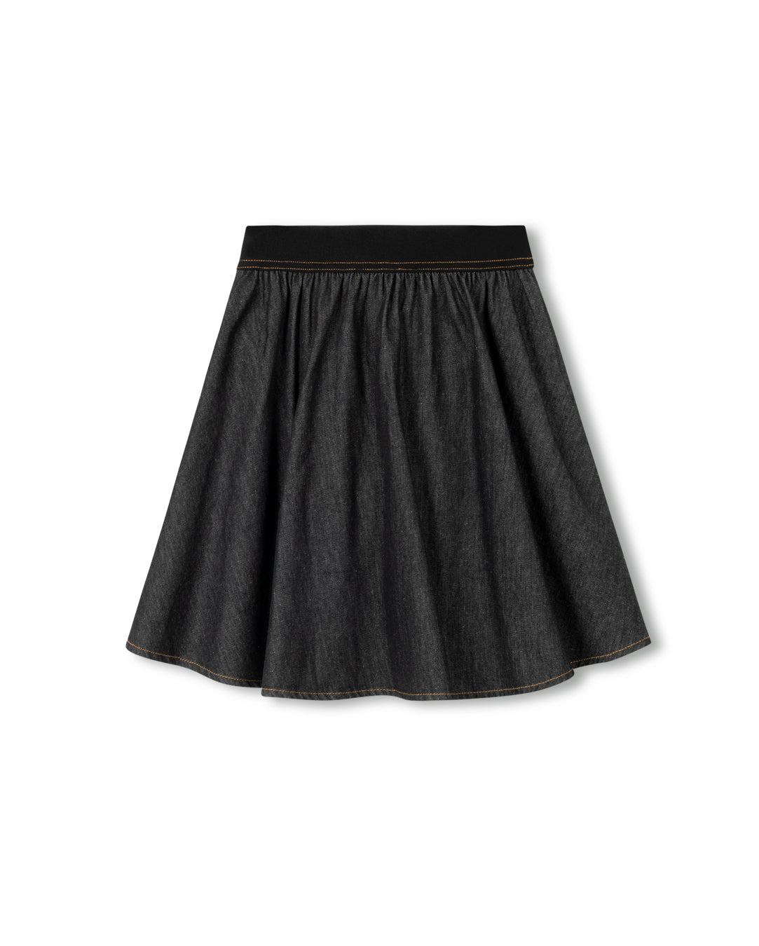 Denim Wide Elastic Band Skirt - Junees