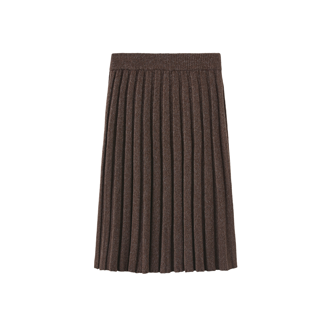 Hazel Pleated Wool Knit Skirt