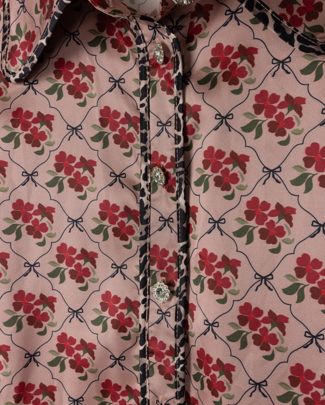 Floral Trimmed Blouse W-23349