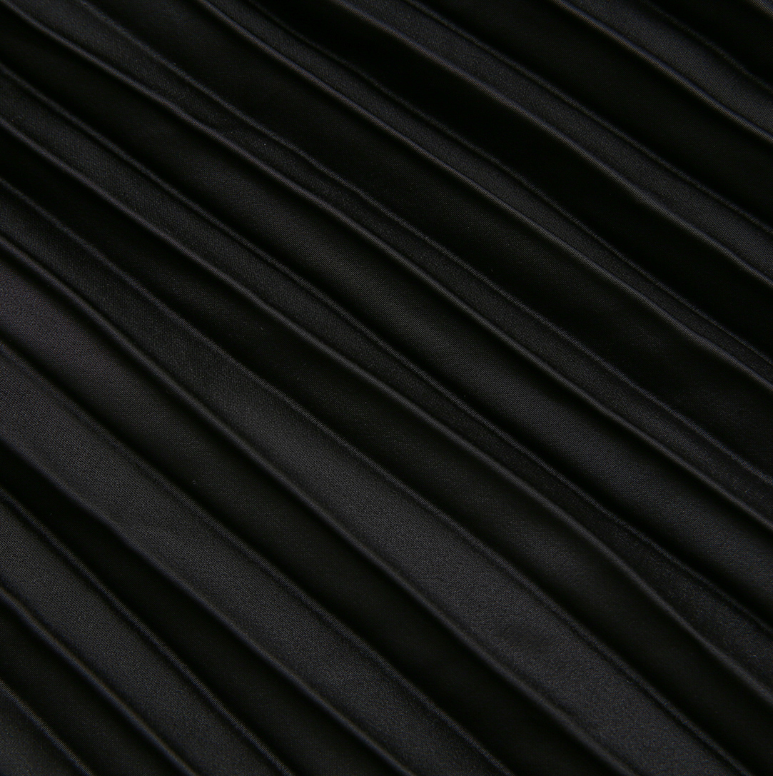 Satin Pleated Belted Dress