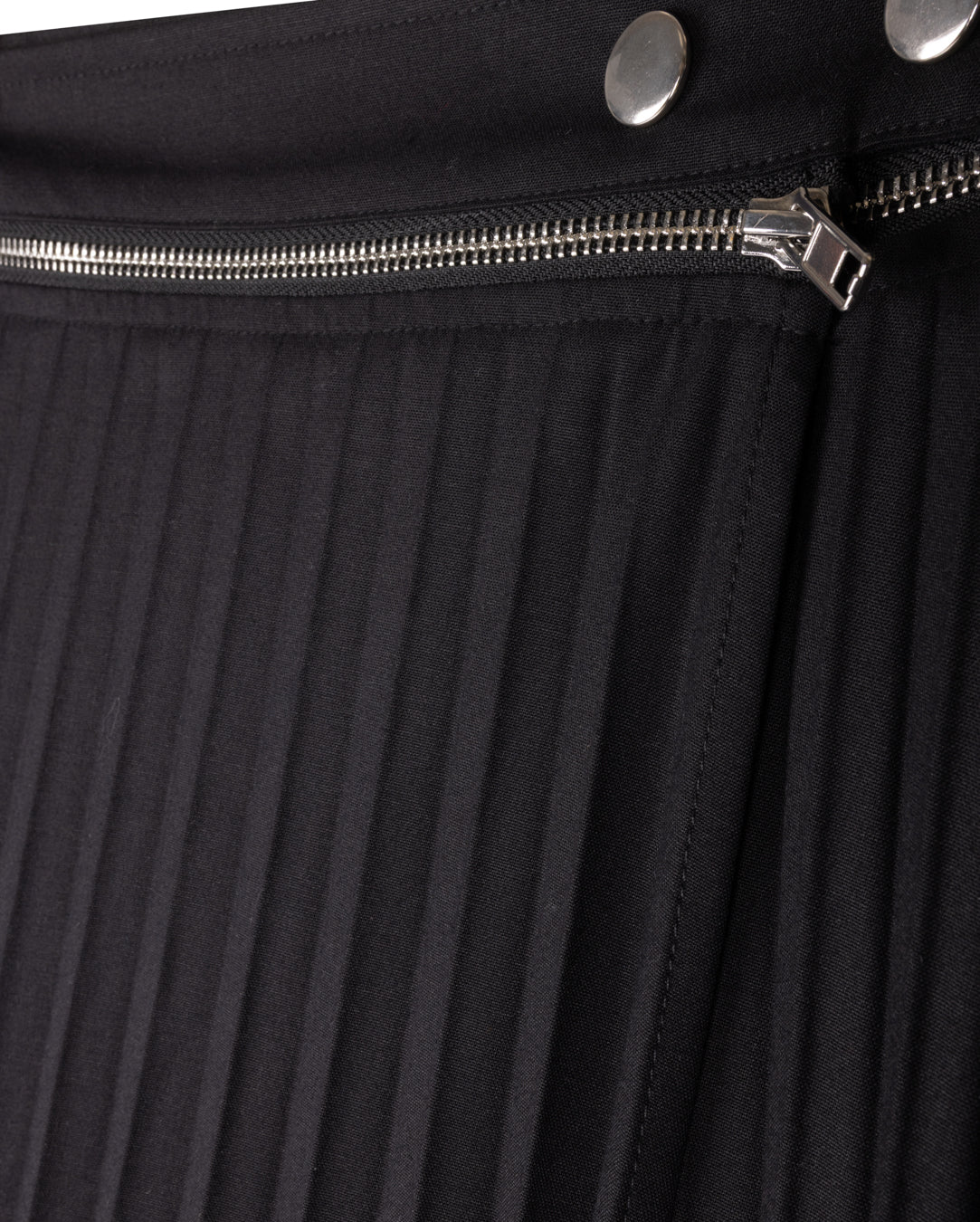 Stretch Wool Pleated Skirt