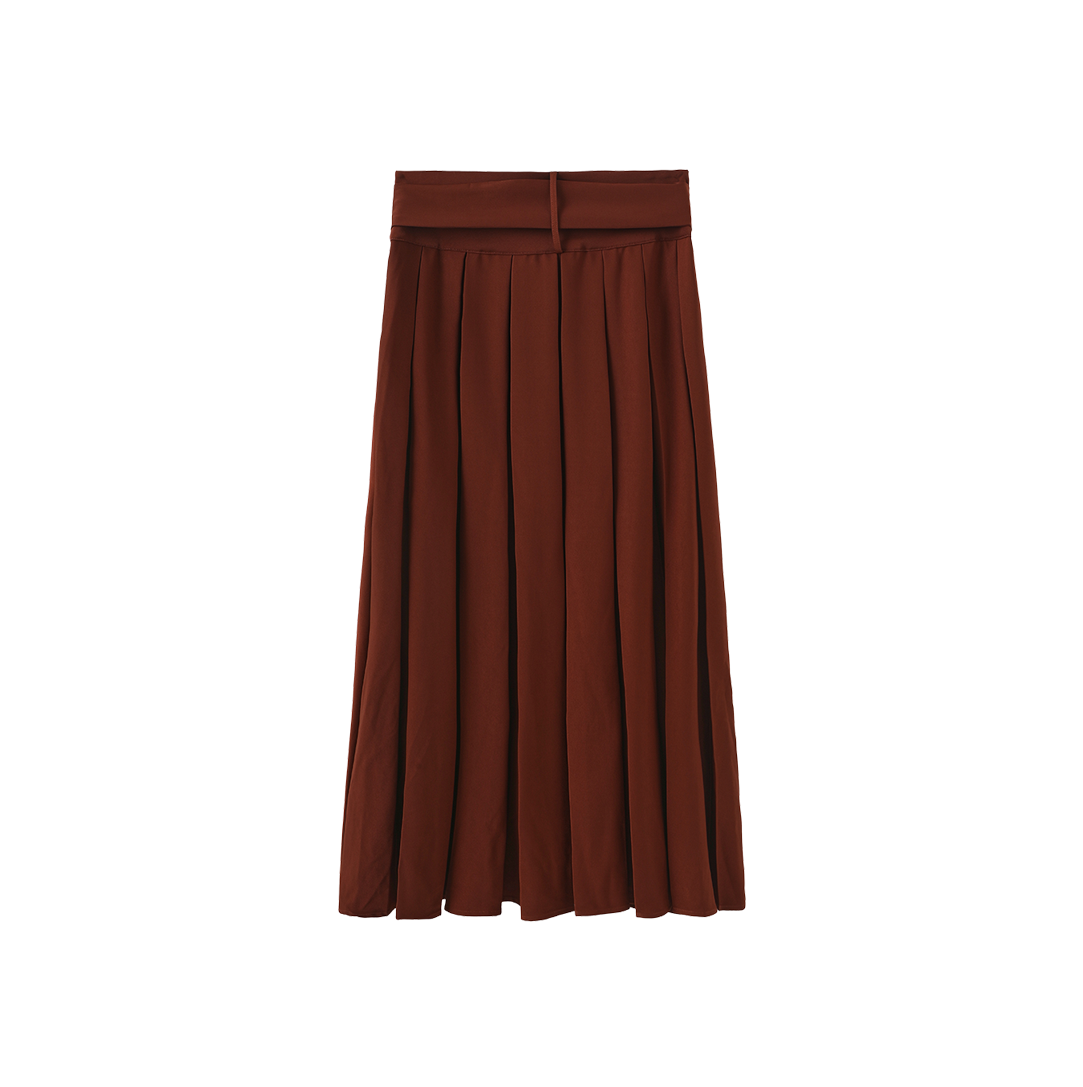 Self Tie Pleated Skirt