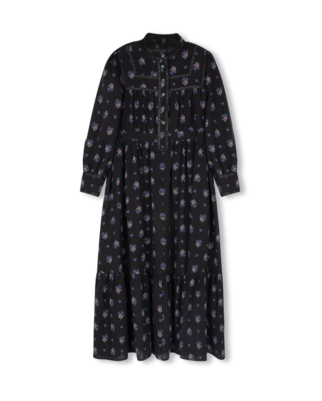 Scattered Floral Cluster Midi Dress