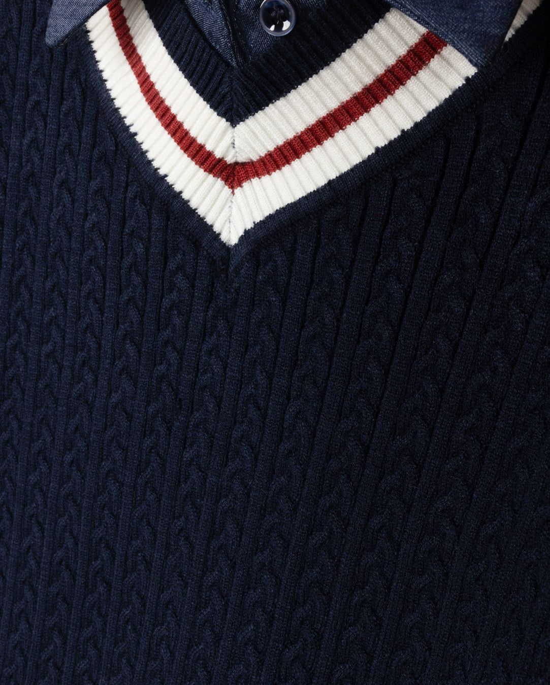 Cable Knit Striped Trim Dress