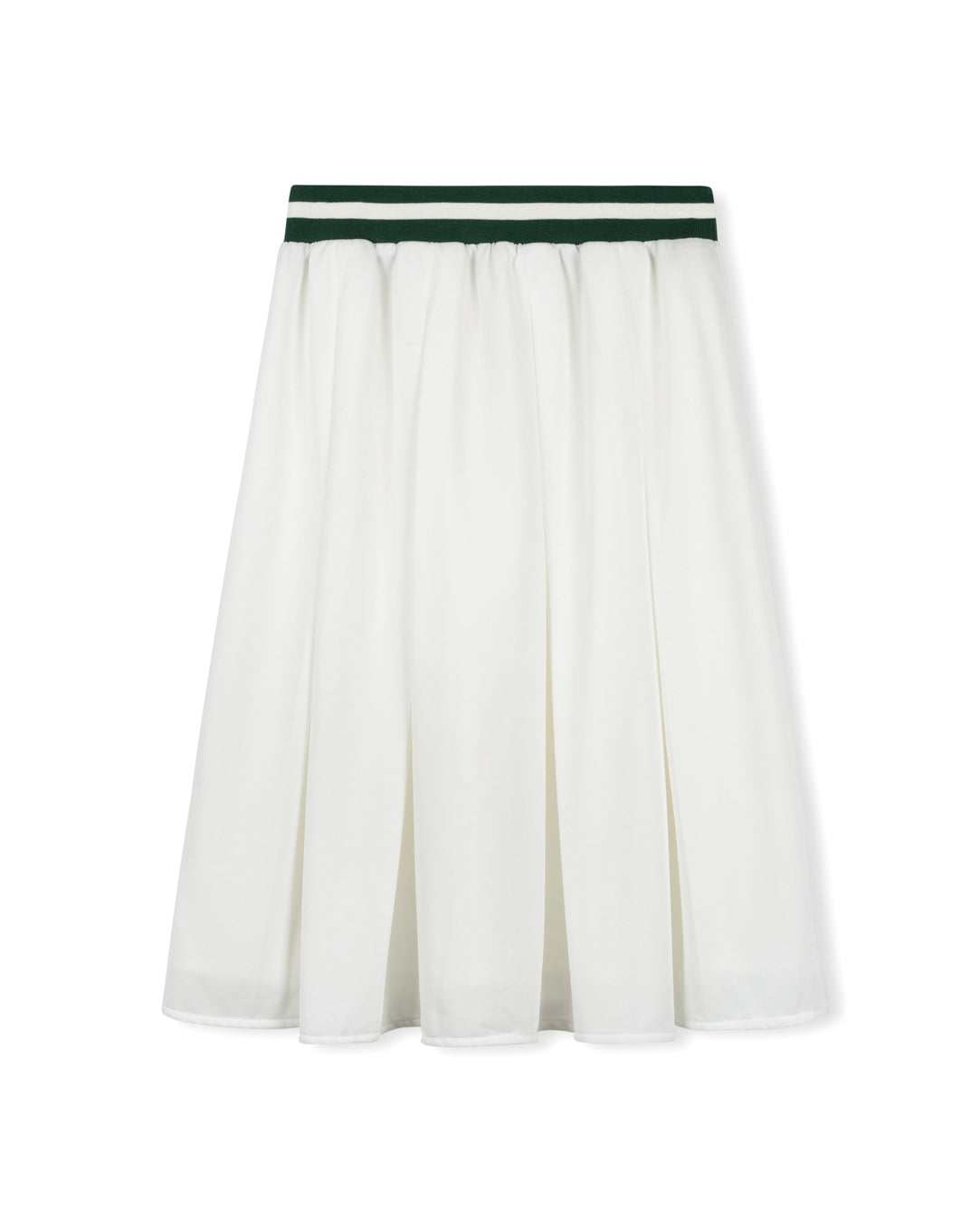 Striped Ribbed Waisted Pleated Skirt - Junees