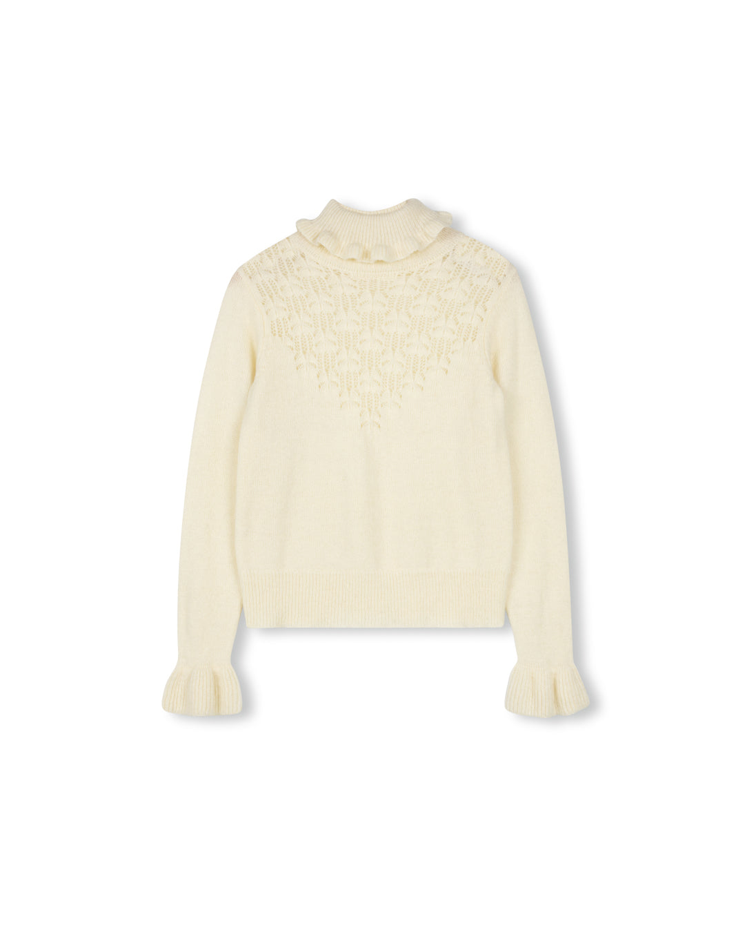 Pointelle Roll Neck Sweater