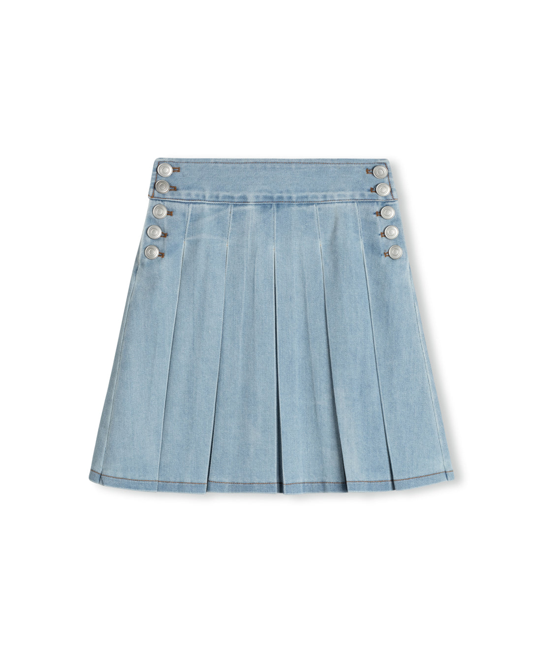 Grace Pleated Stretch Denim Skirt - Junees