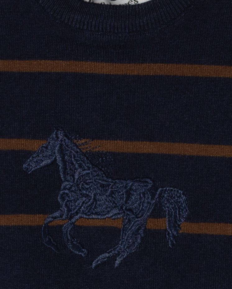 Striped Horse Sweater Set C-22826