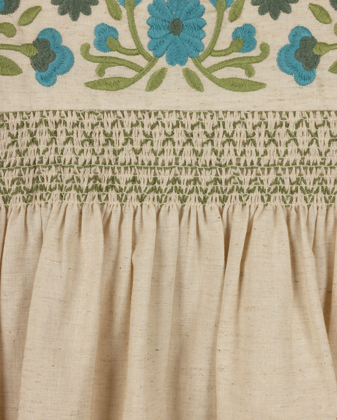 Smocked Embroidered Baby Doll Dress