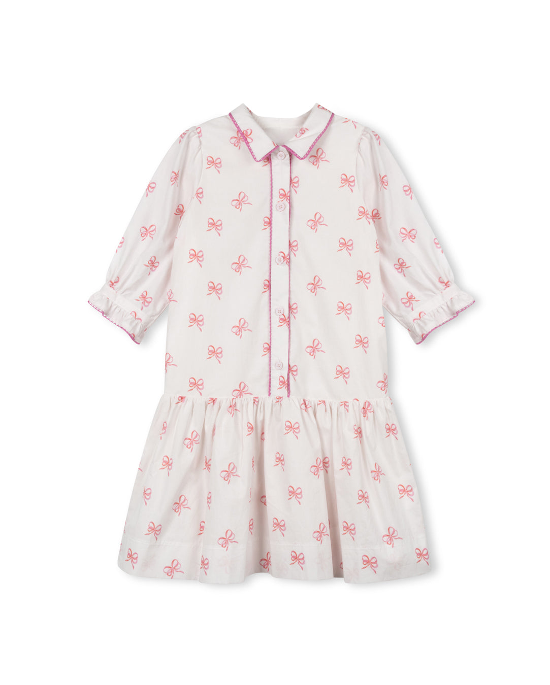 Bow Printed Bottom Tier Dress