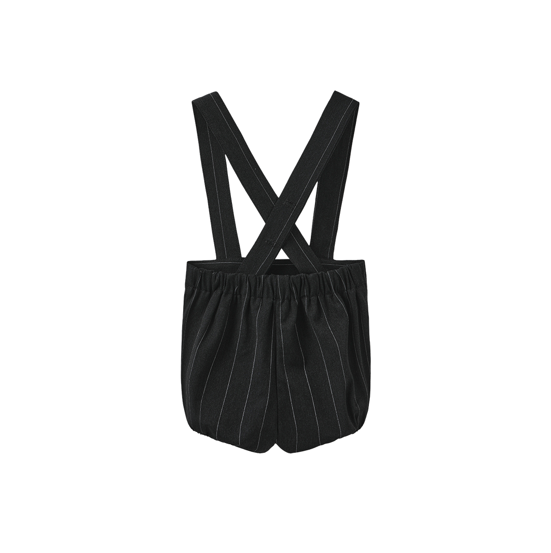 Pinstripe Suspender Shorts With Tee
