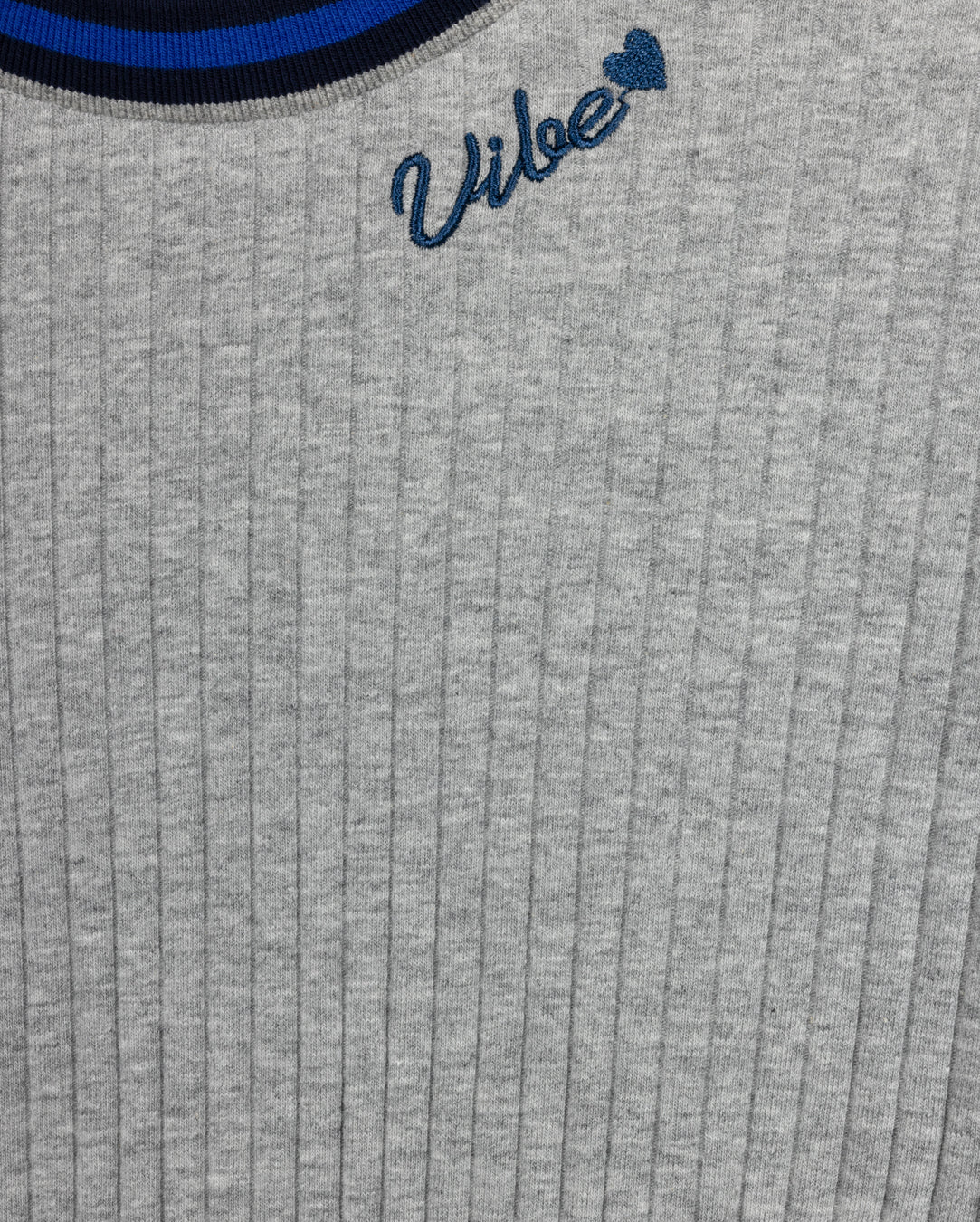 Wide Ribbed Striped Neck Tee