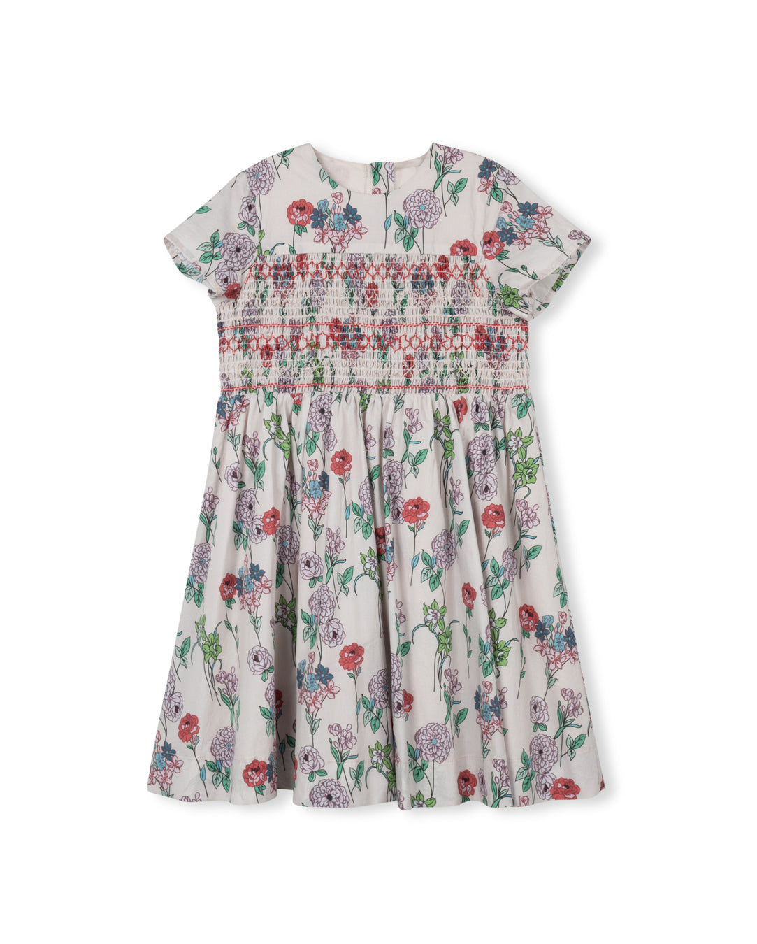Ezzie Floral Printed Smocking Dress - Junees