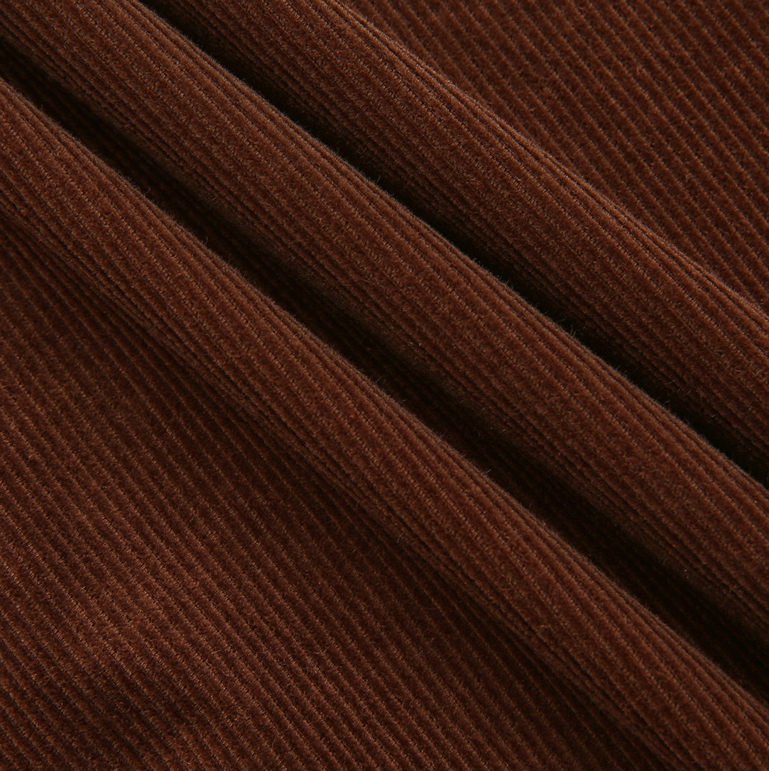 Elastic Waist Corduroy Midi Skirt