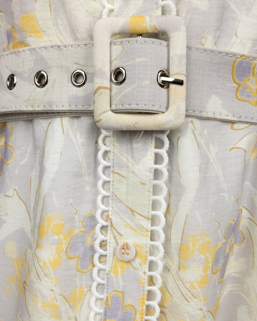 Meadow Print Belted Midi Dress