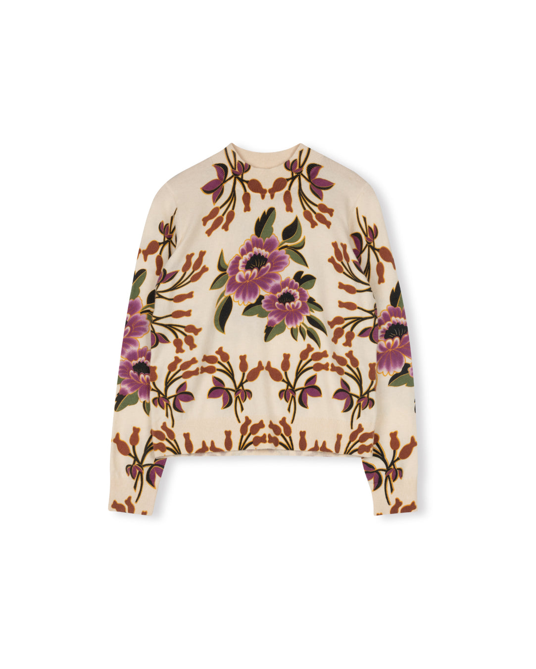 Colorful Printed Flower Sweater