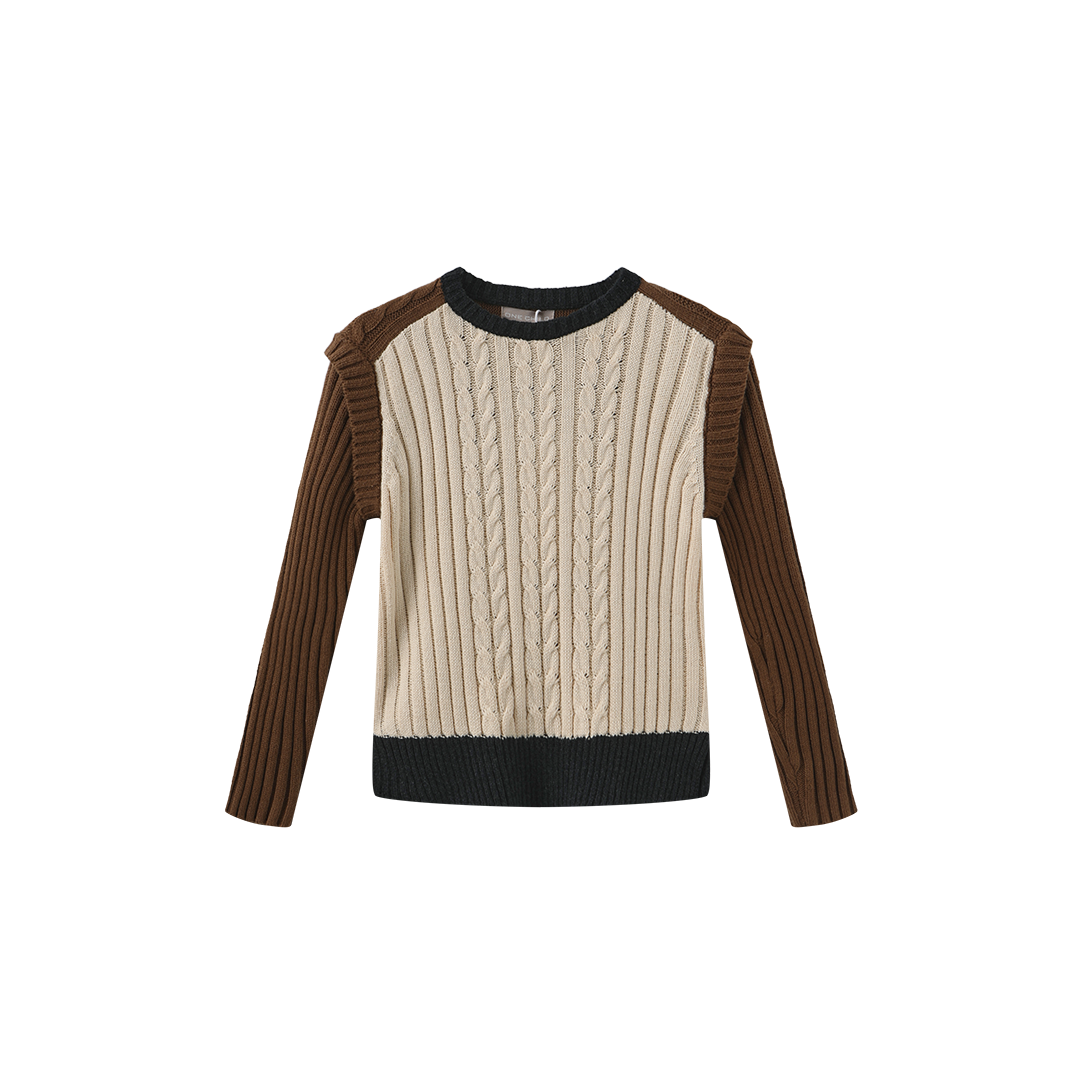 Poppy Cable Knit Trim Sweater