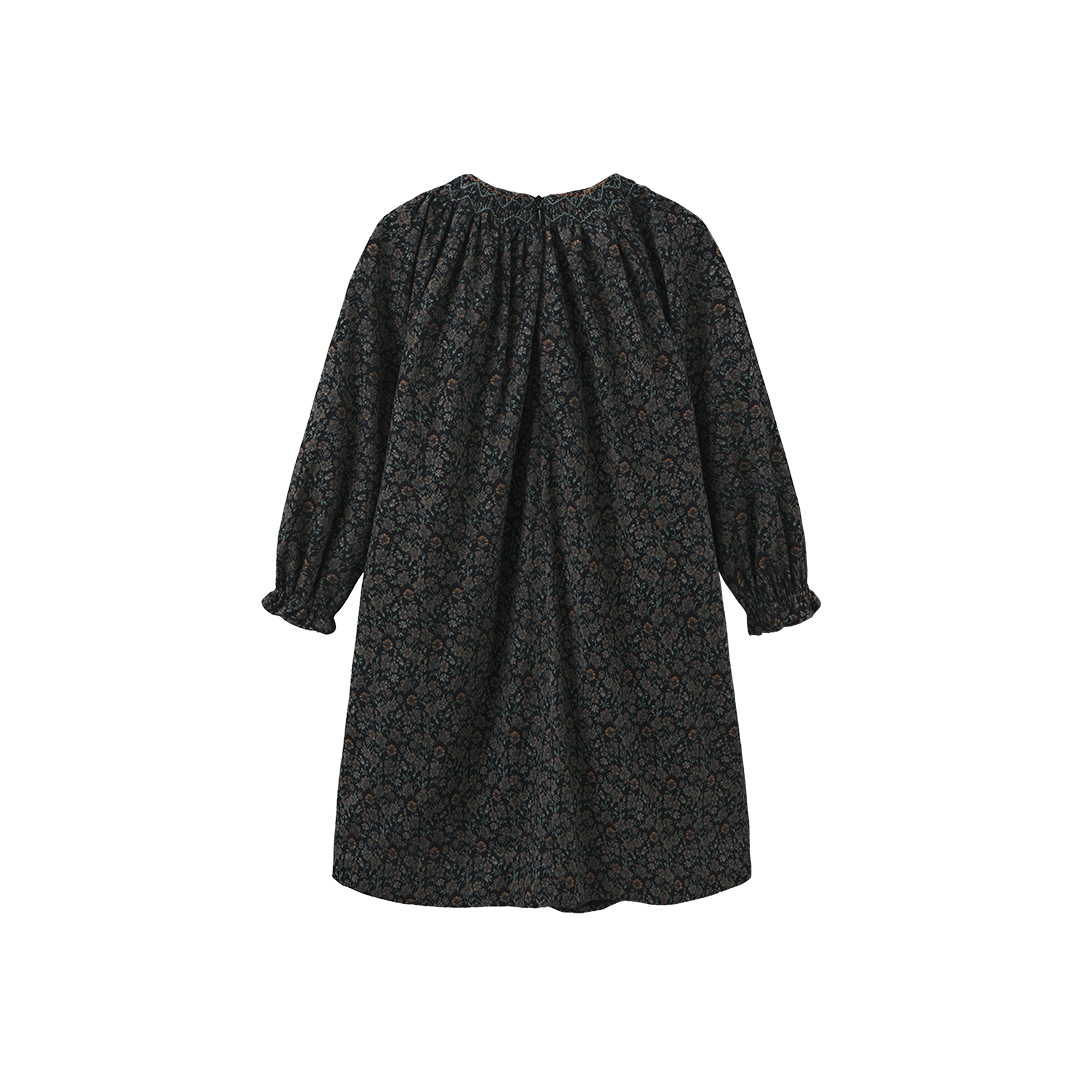 Corduroy Floral Smocking Dress