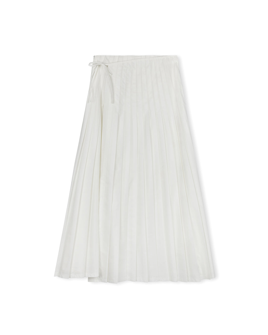 Diagonal Solid Wrap Pleated Skirt - Junees
