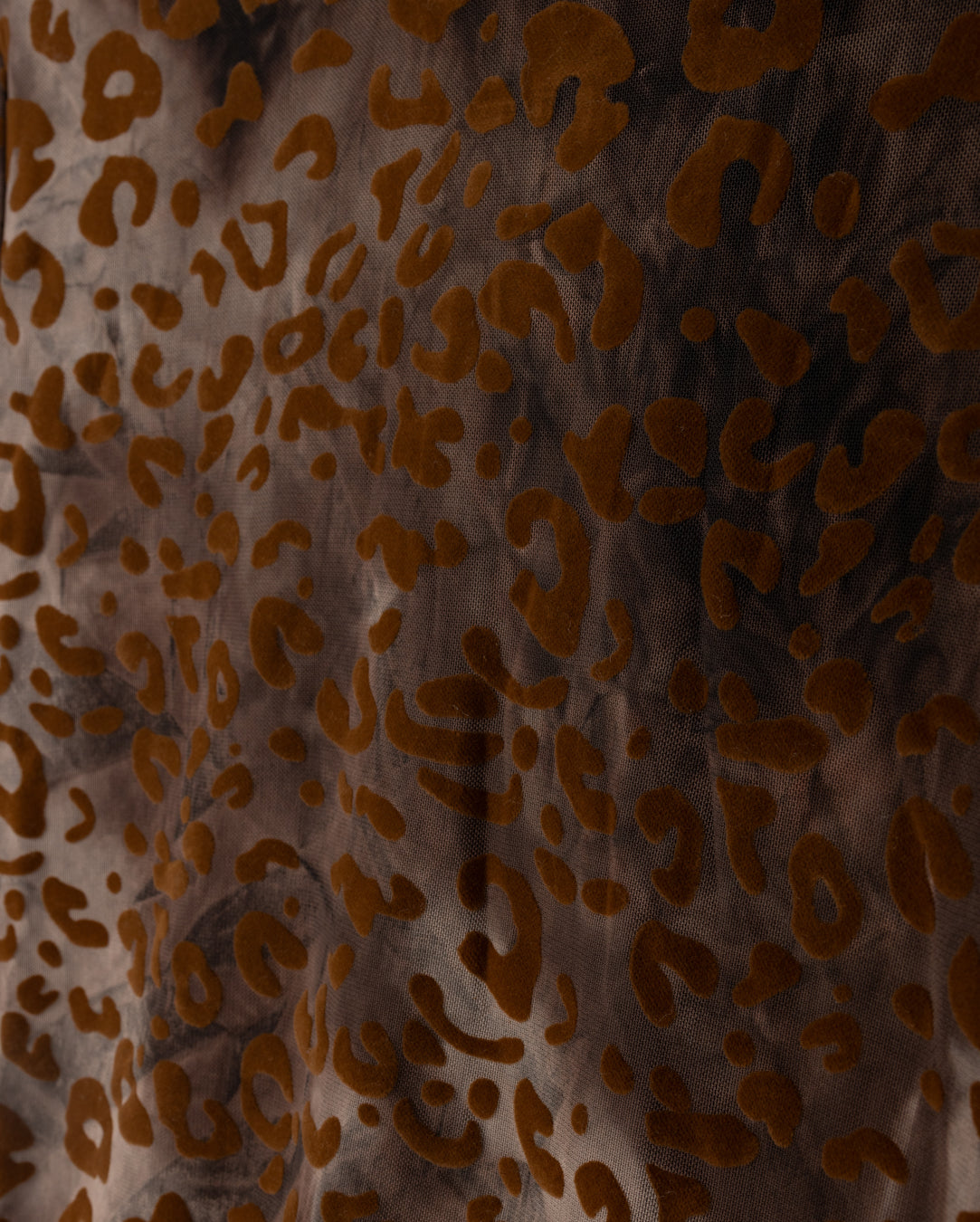 Lepord Velvet Print Mesh Turteleneck