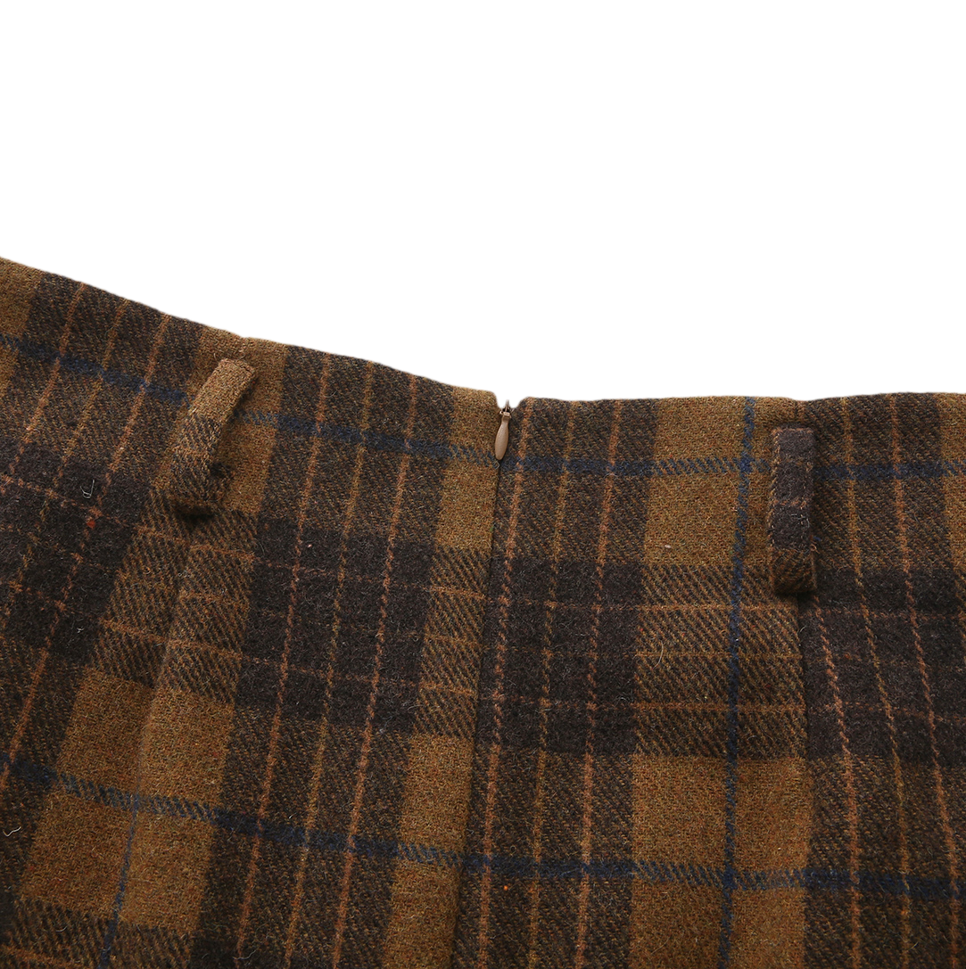 Plaid Wrap Belted Skirt