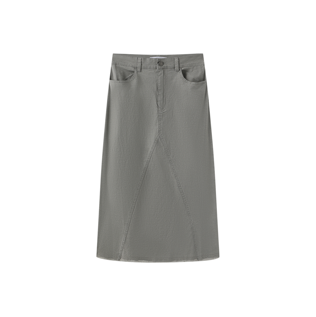 Diagonal Colored Denim Skirt