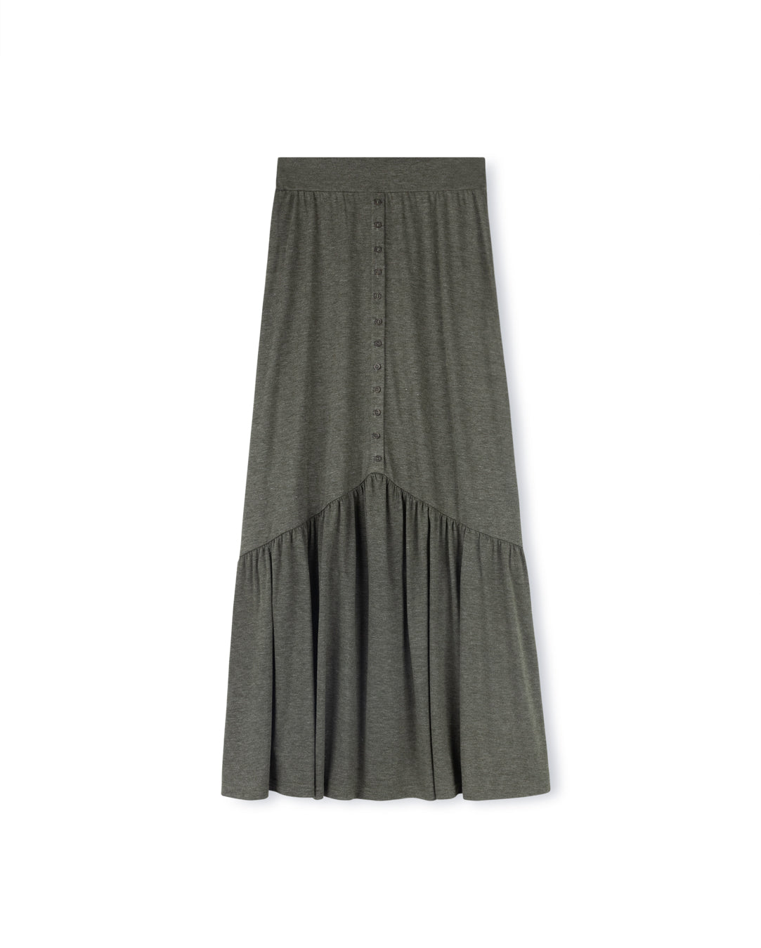 Textured Solid Maxi Skirt