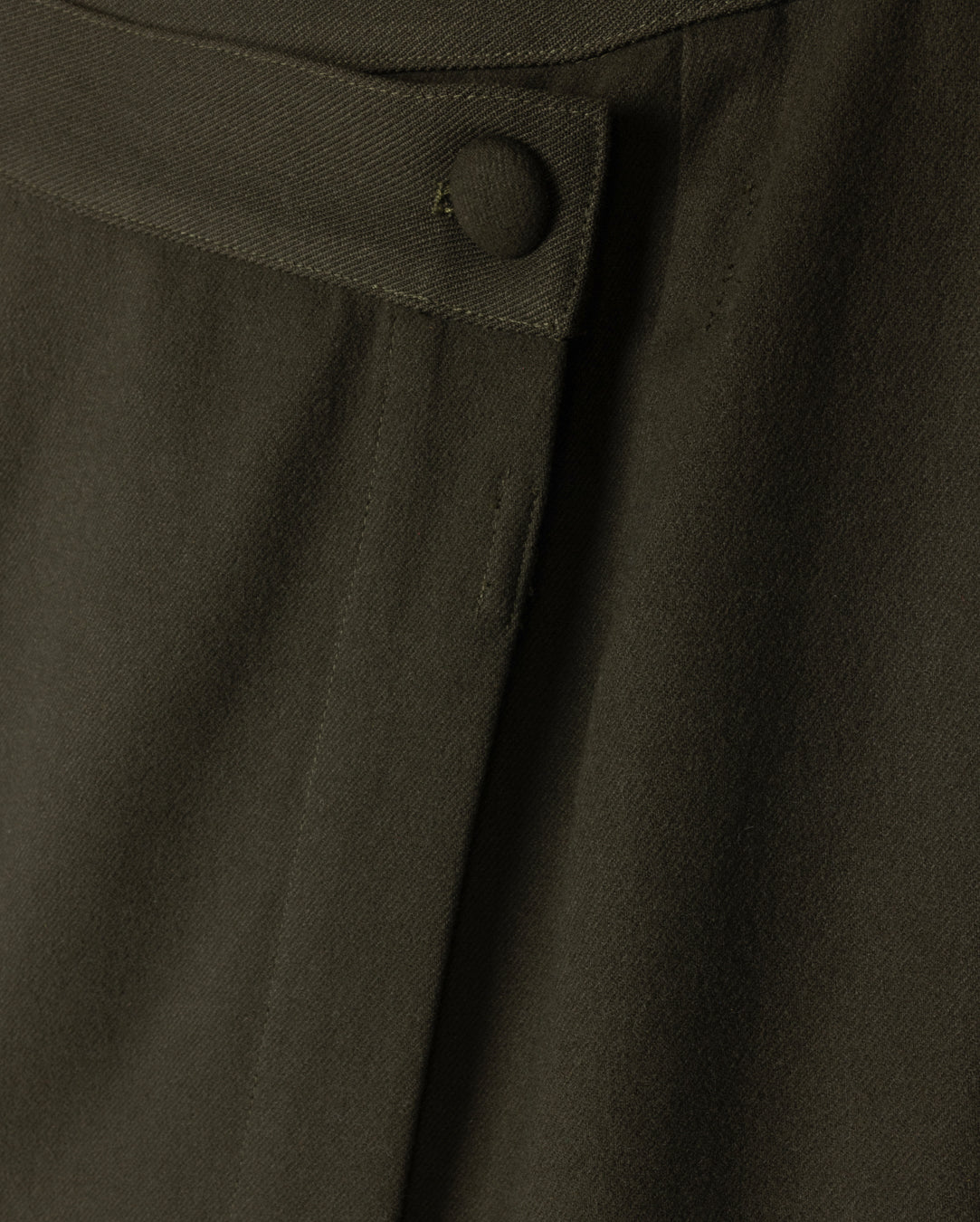 Side Pleated Wool Wrap Skirt