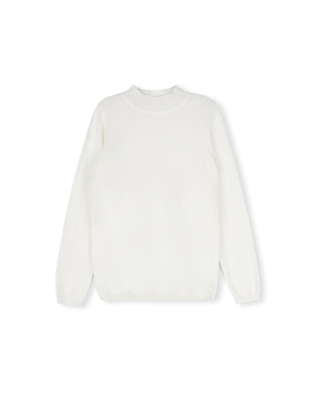 Fine Flat Knit Mock Neck