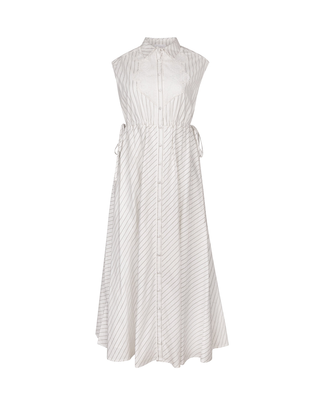 Stripe Poplin Side Tie Dress