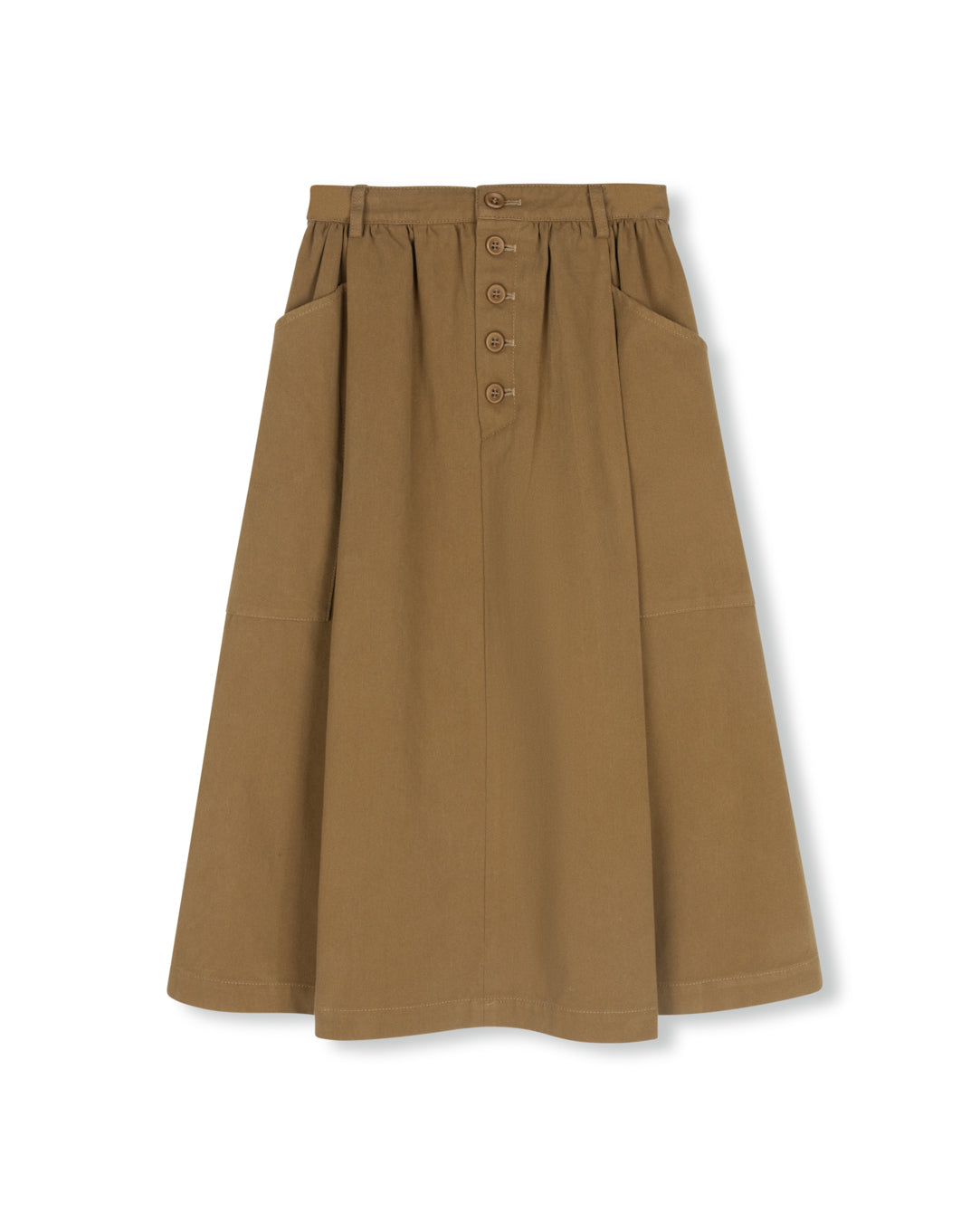 Kaya Button Detail Midi Circle Skirt