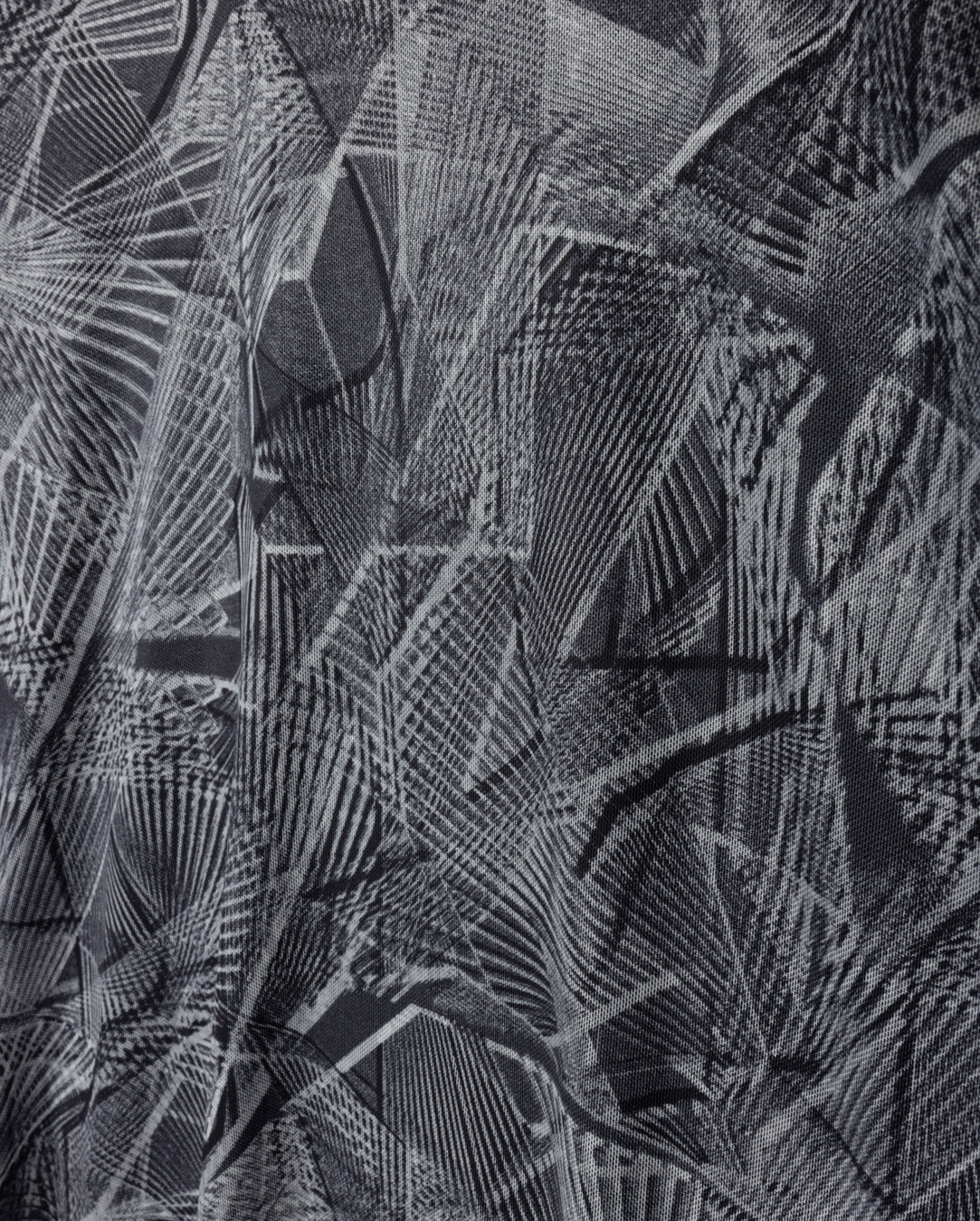 Mesh Printed Grey Turtleneck W-20280