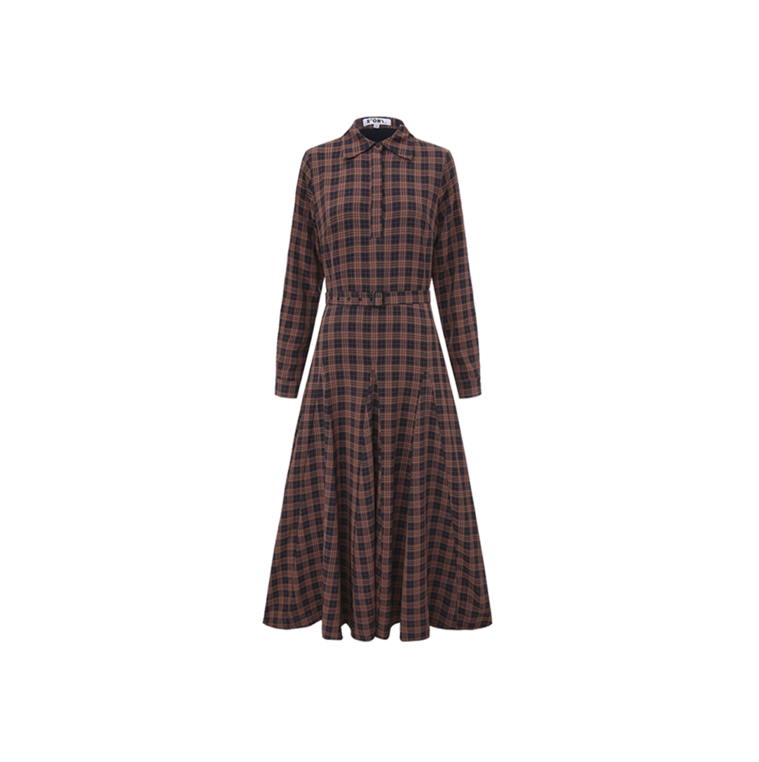 Plaid Belted Dress