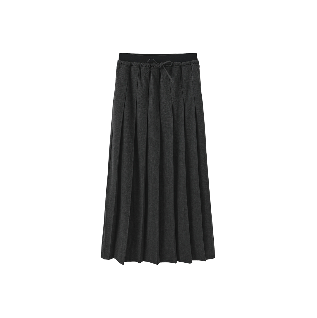 Drawstring Pleated Skirt
