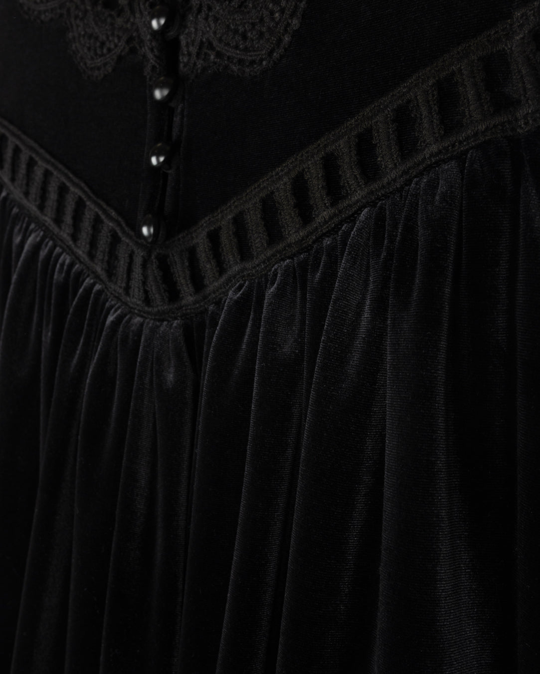 Velour And Eyelet Trim Dress