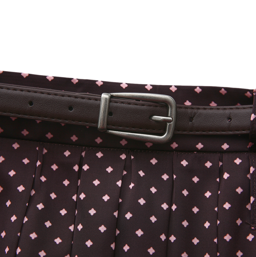 Harley Silk Print Pleat Skirt
