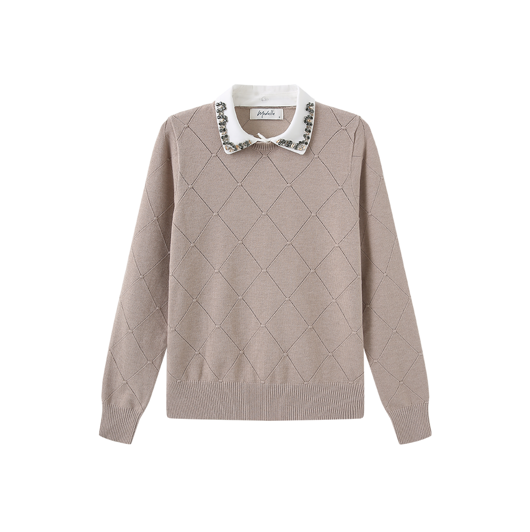 Gem Collar Detailed Sweater