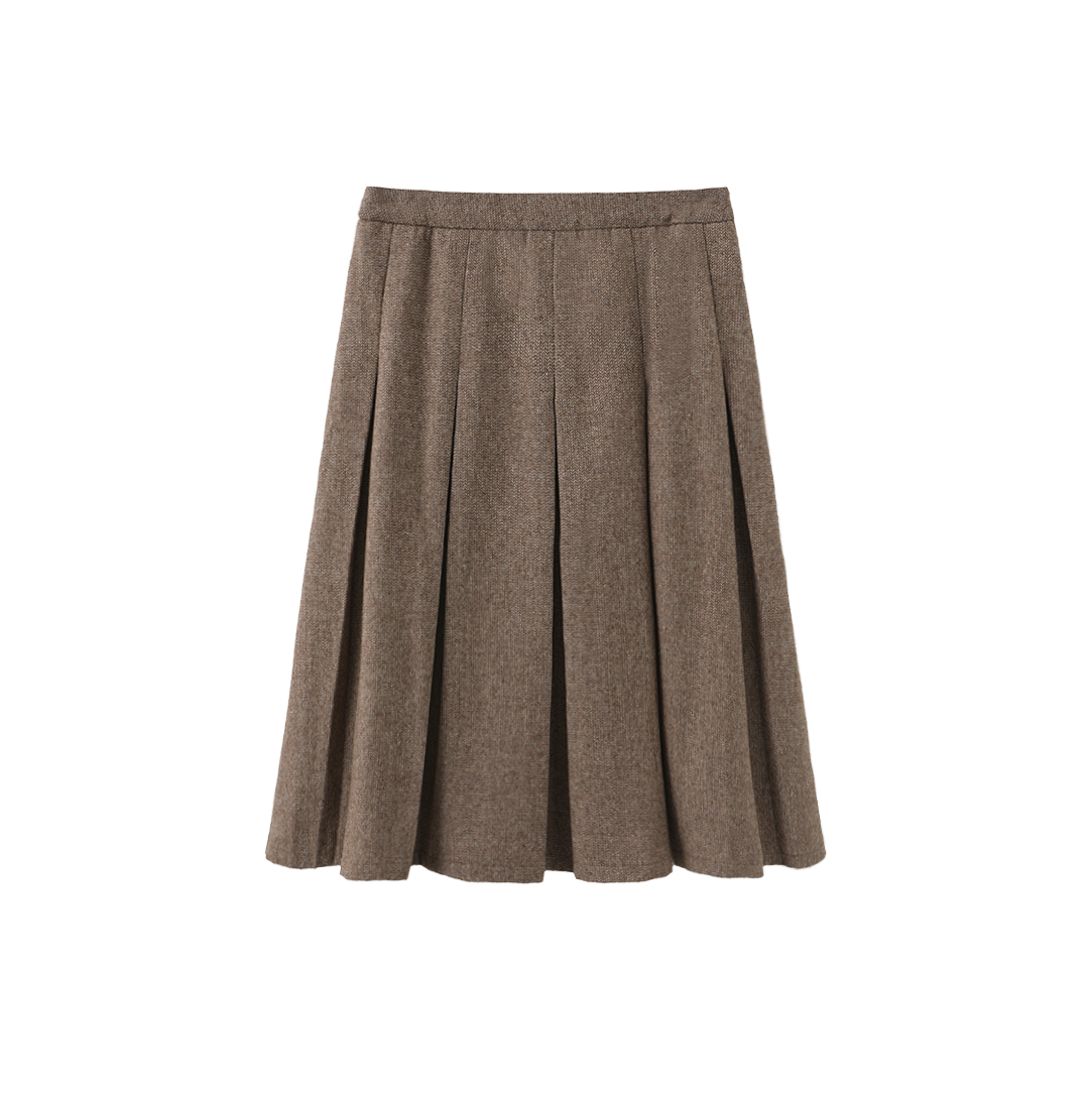 Depot Herringbone Pleated Skirt