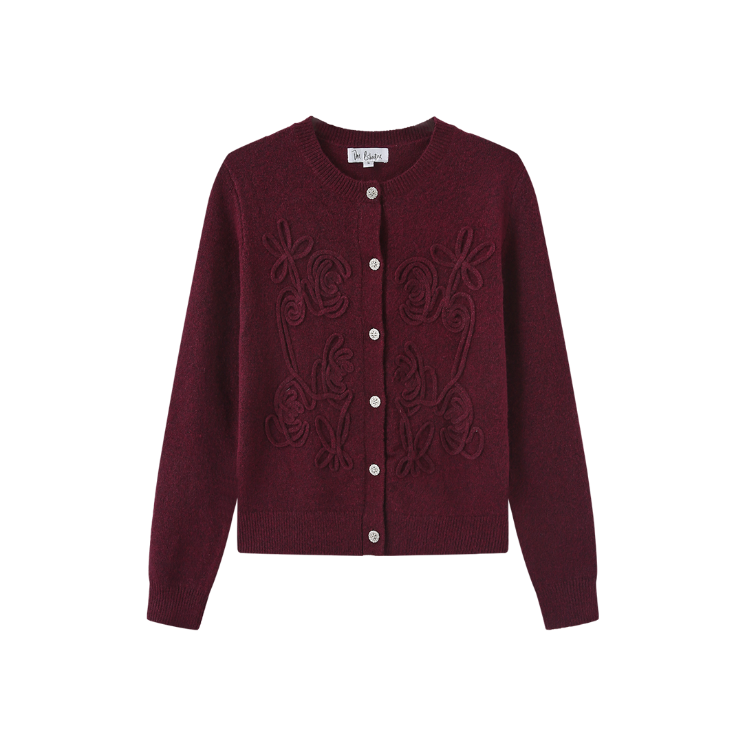 Swirl Flower Knit Cardigan