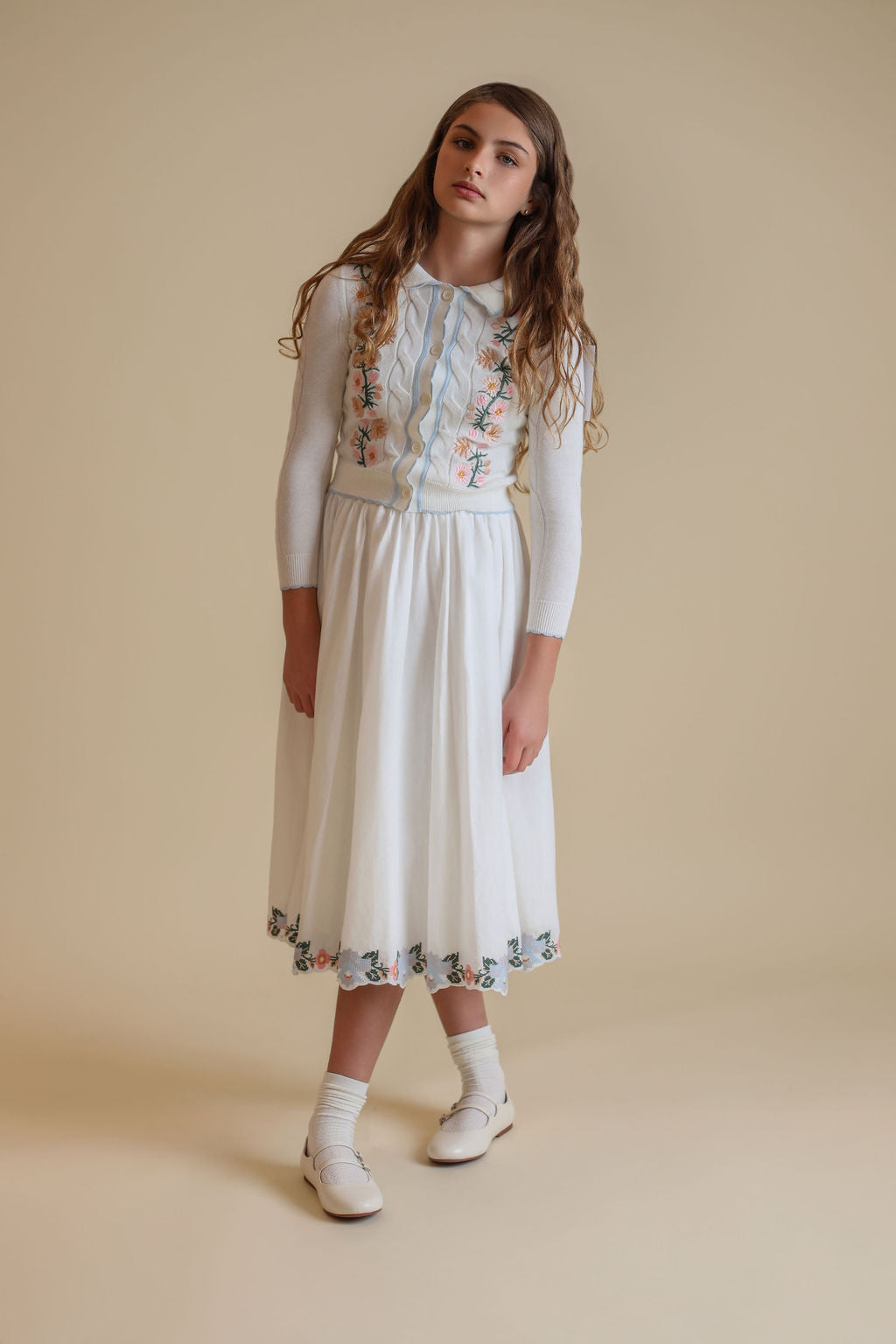 Embroidered Floral Knit Cardigan