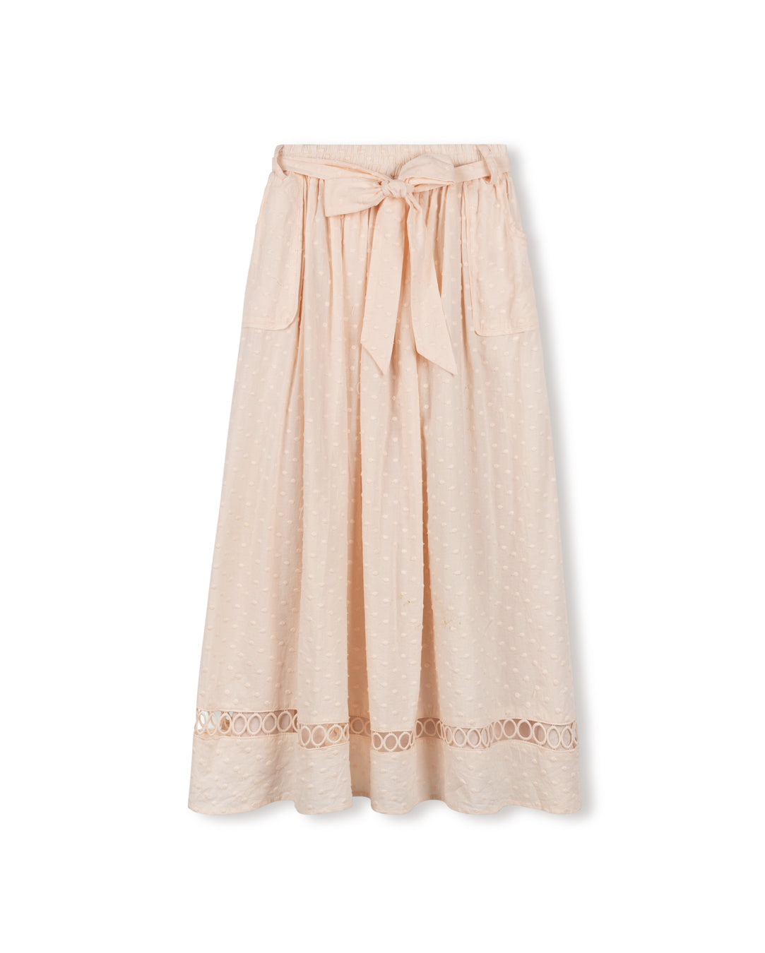 Swiss Dot Eyelet Trim Skirt