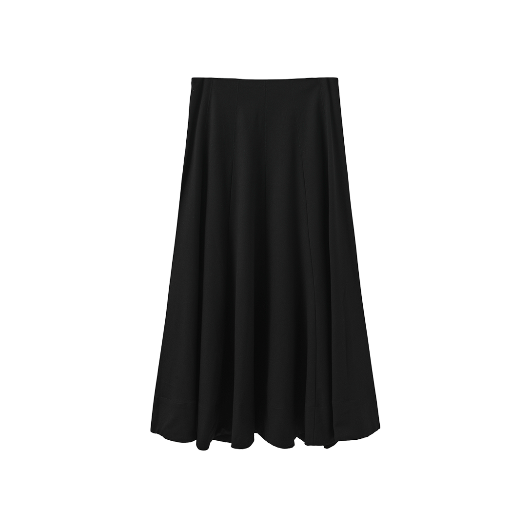 Paneled Wool Maxi Skirt