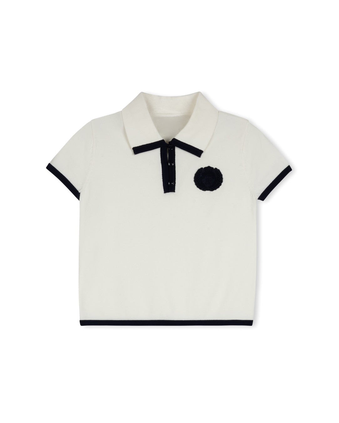 Contrast Trim Polo Sweater